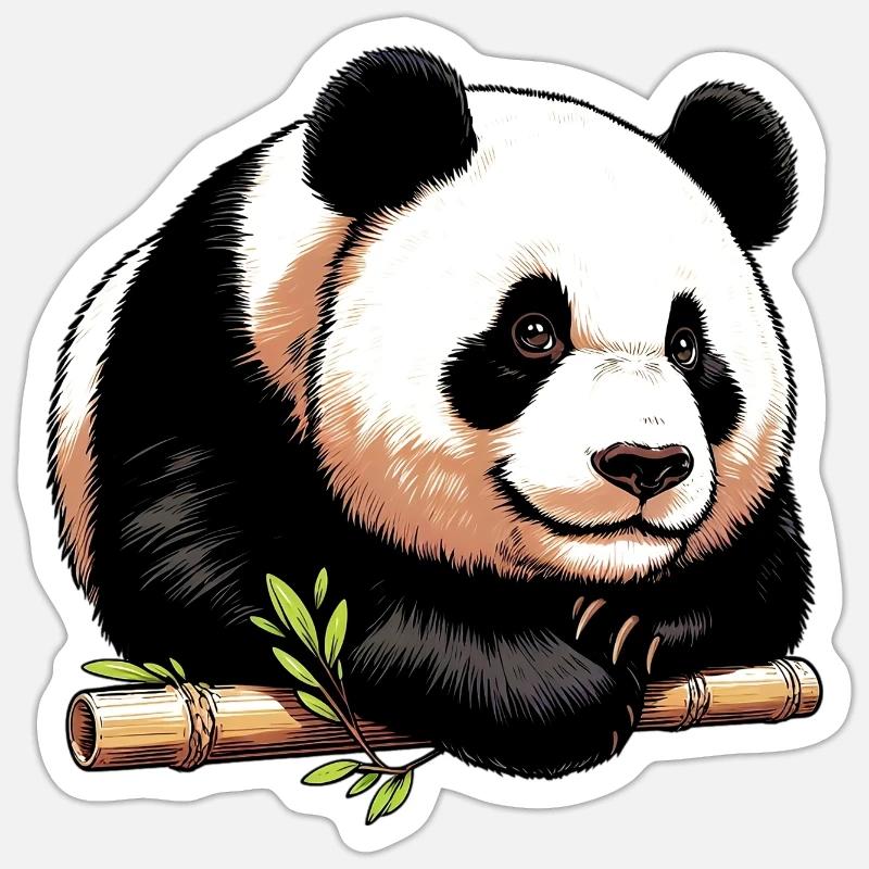 Panda - Sticker Größe S (10 x 10 cm) - Mattweiß