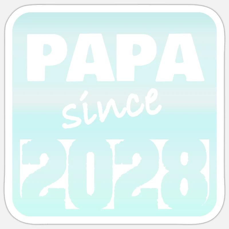 Papa 2028 - Sticker taille S (10 x 10 cm) - blanc mat