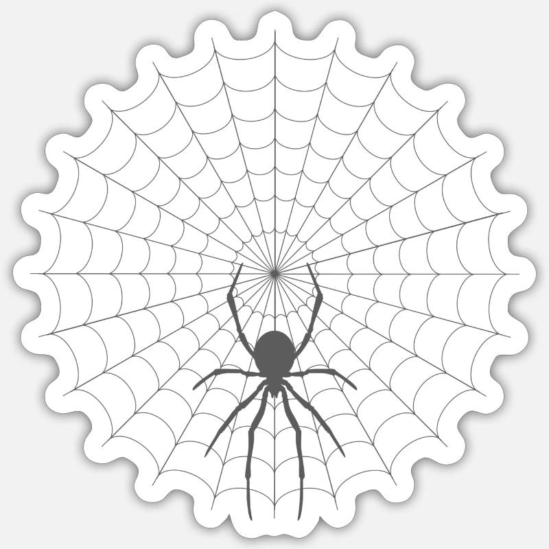 Spinnennetz Silhouette Sticker Größe S (10 x 10 cm)