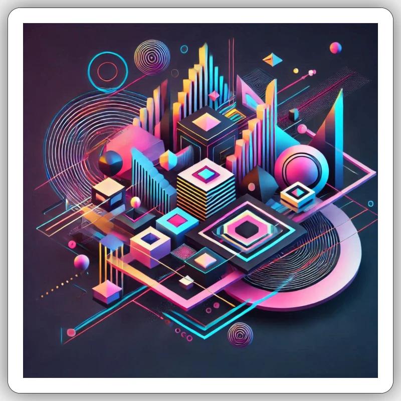 Bits & Bytes: Die digitale Revolution - Sticker Größe S (10 x 10 cm) - Mattweiß