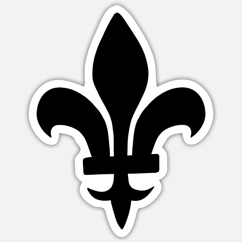 fleur de lis - Sticker taille S (10 x 10 cm) - blanc mat