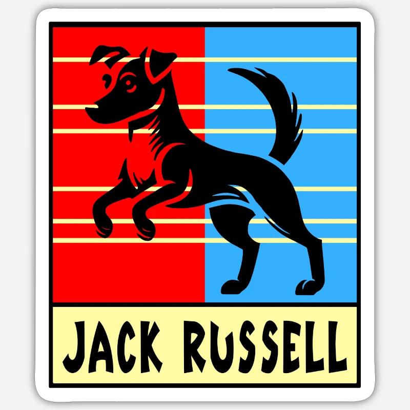 Jack Russell Terrier Hunde Design - Sticker Größe S (10 x 10 cm) - Mattweiß