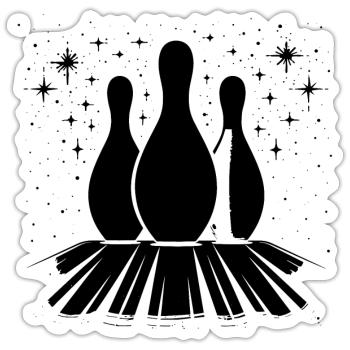 Kegeln Bowling - Sticker Größe S (10 x 10 cm) - Mattweiß - Vorne