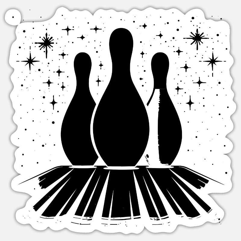 Quilles Bowling - Sticker taille S (10 x 10 cm) - blanc mat