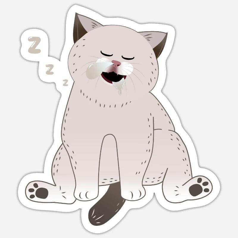 sleeping cat - Sticker size S (10 x 10 cm) - white matte