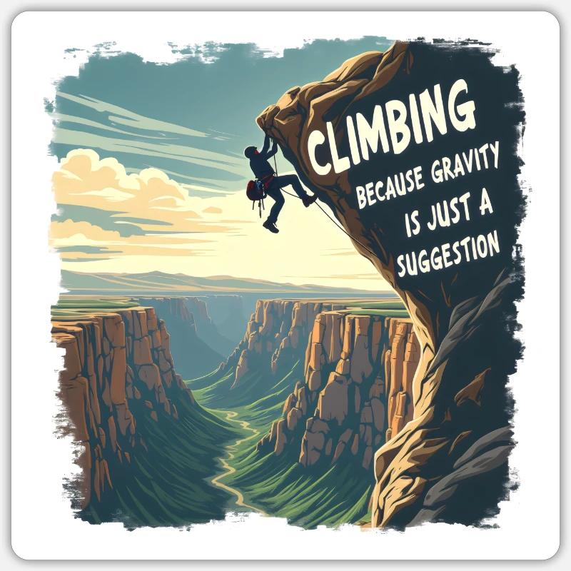 Climbing - Because Gravity Is Just a Suggestion - Sticker size S (10 x 10 cm) - white matte