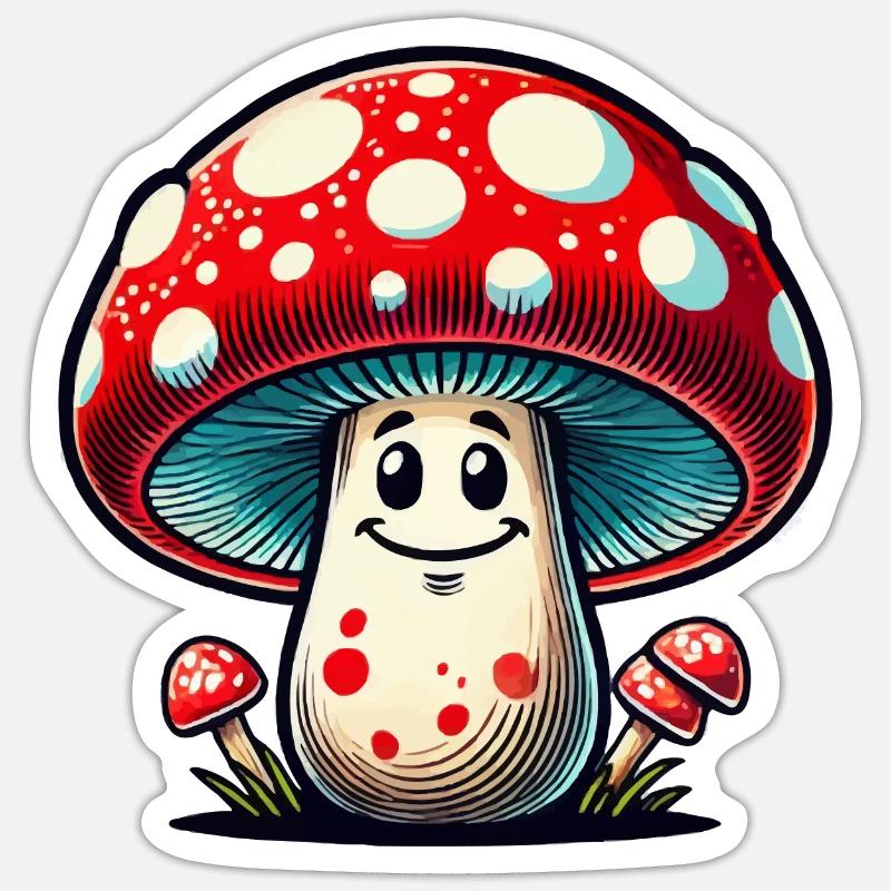 Champignon Sticker taille S (10 x 10 cm)