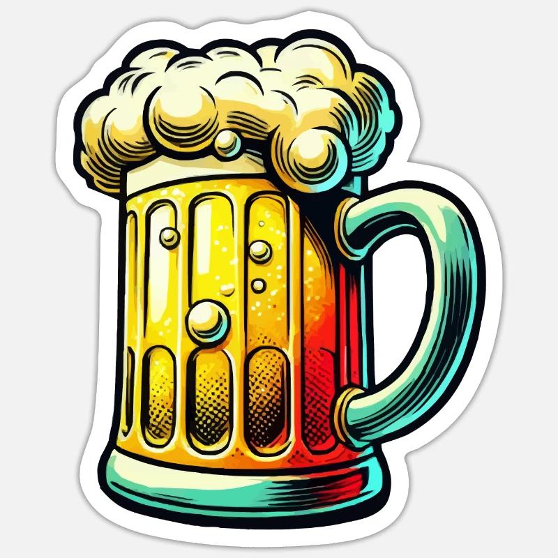 bier - Sticker Größe S (10 x 10 cm) - Mattweiß