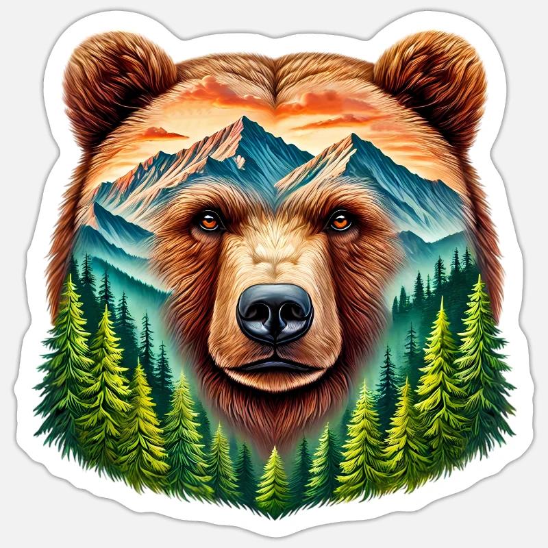 Bear - Sticker size S (10 x 10 cm) - white matte