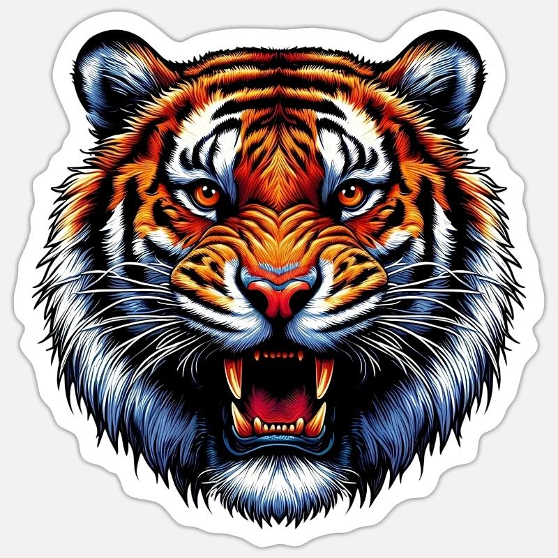 Tiger - Sticker size S (10 x 10 cm) - white matte