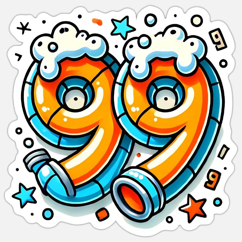 99 Probleme Graffiti Bier Design - Sticker Größe S (10 x 10 cm) - Mattweiß