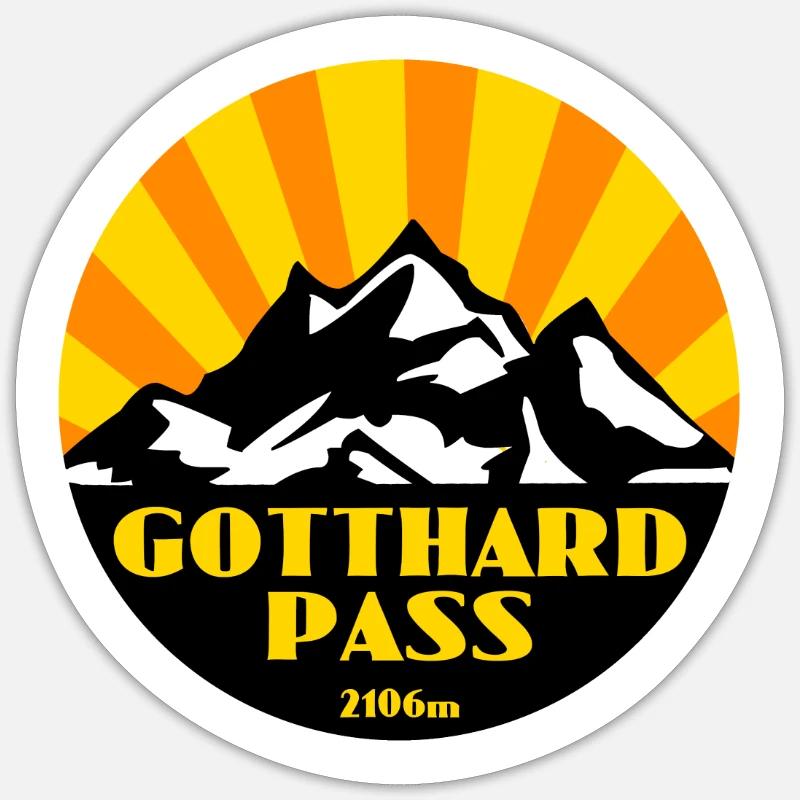 Gotthard Pass Sticker size S (10 x 10 cm)