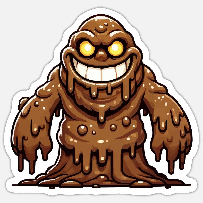 mud monster - Sticker size S (10 x 10 cm) - white matte