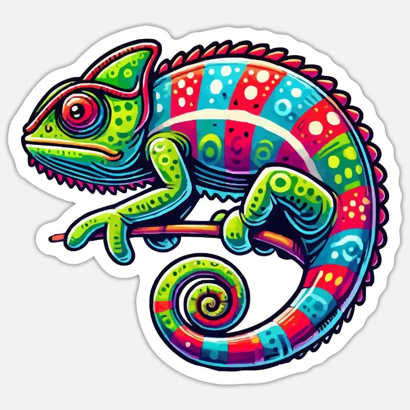 chameleon - Sticker size S (10 x 10 cm) - white matte