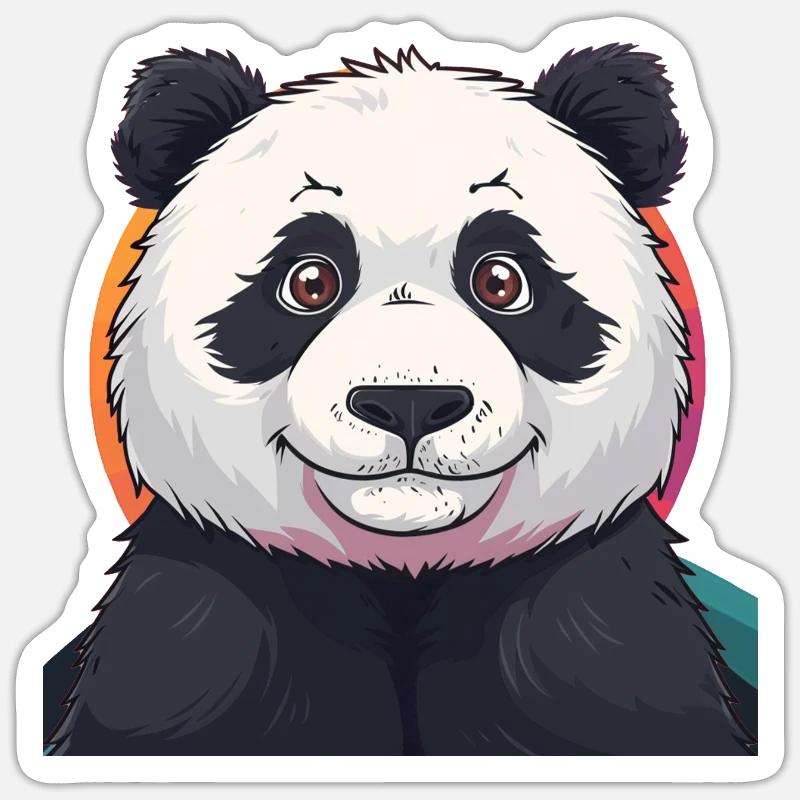 Panda Bar - Sticker taille S (10 x 10 cm) - blanc mat