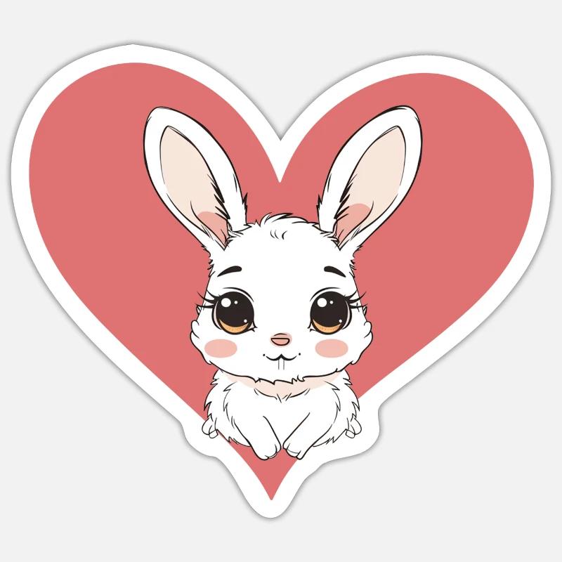 Rabbit Tooth Rabbit - Sticker size S (10 x 10 cm) - white matte