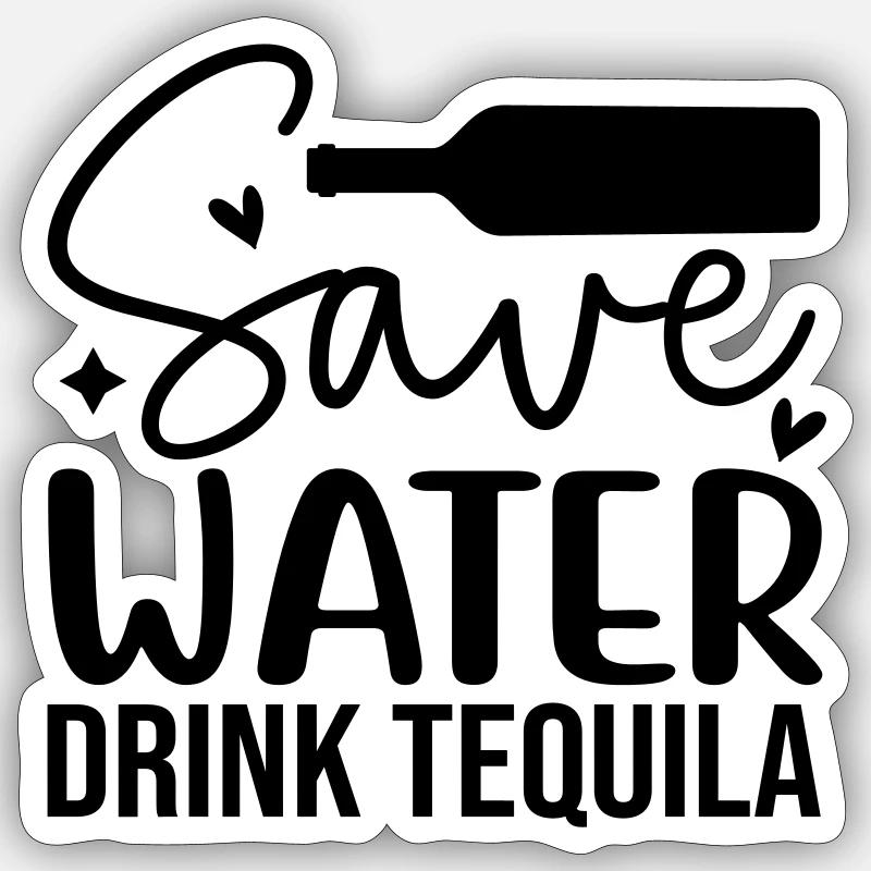 Save water drink tequila Sticker size S (10 x 10 cm)