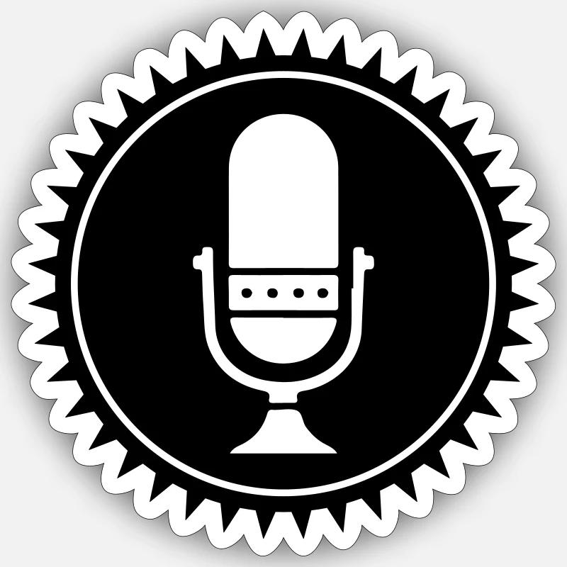 Microphone Podcast Icon Sticker size S (10 x 10 cm)