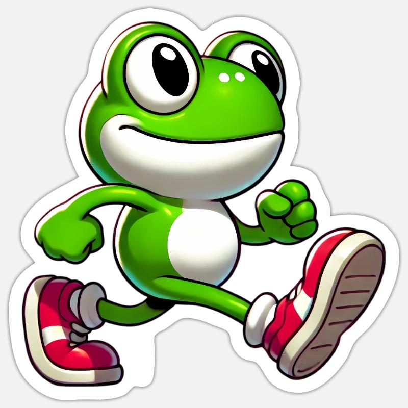 Frosch - Sticker Größe S (10 x 10 cm) - Mattweiß