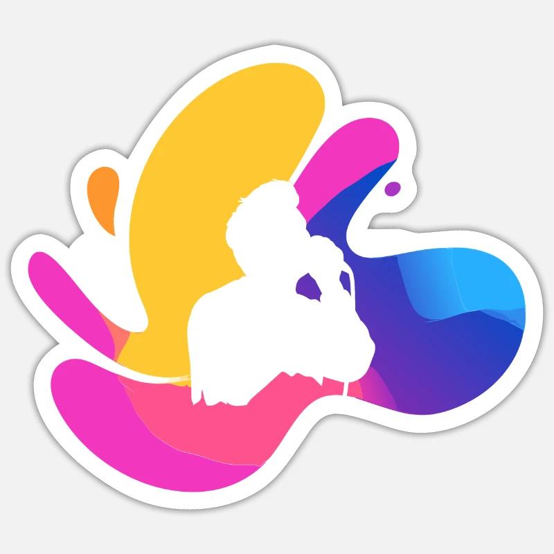 Singing Karaoke - Sticker size S (10 x 10 cm) - white matte