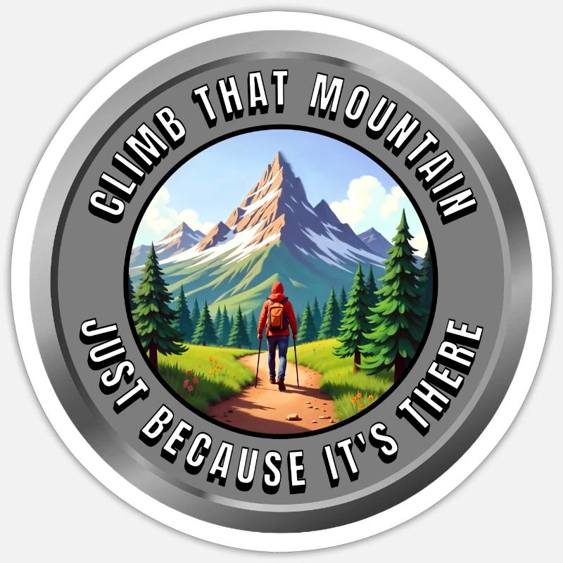 Climb that Mountain - Sticker size S (10 x 10 cm) - white matte