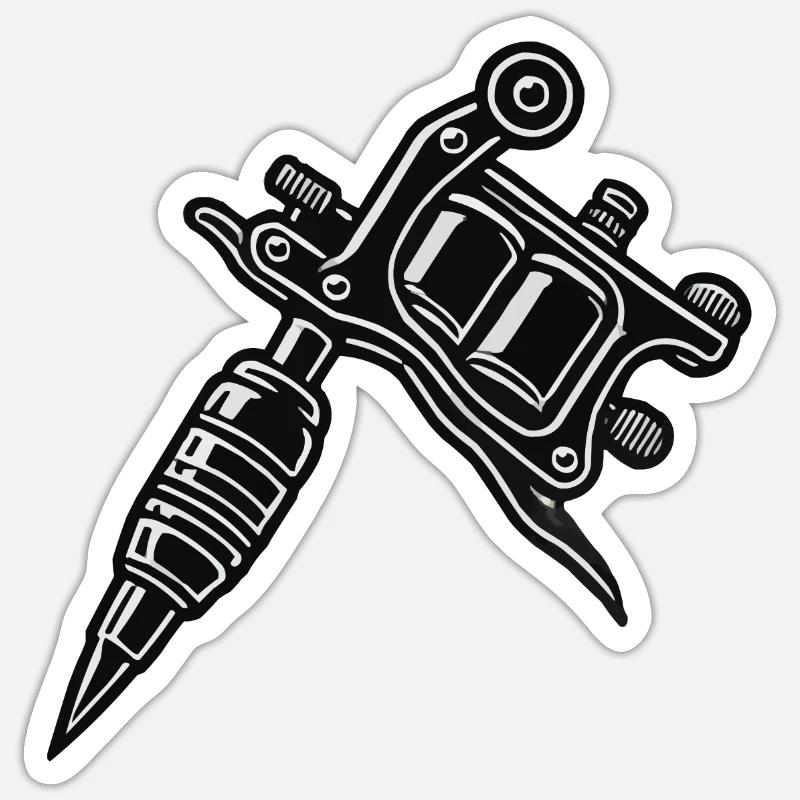 tattoo machine Sticker size S (10 x 10 cm)