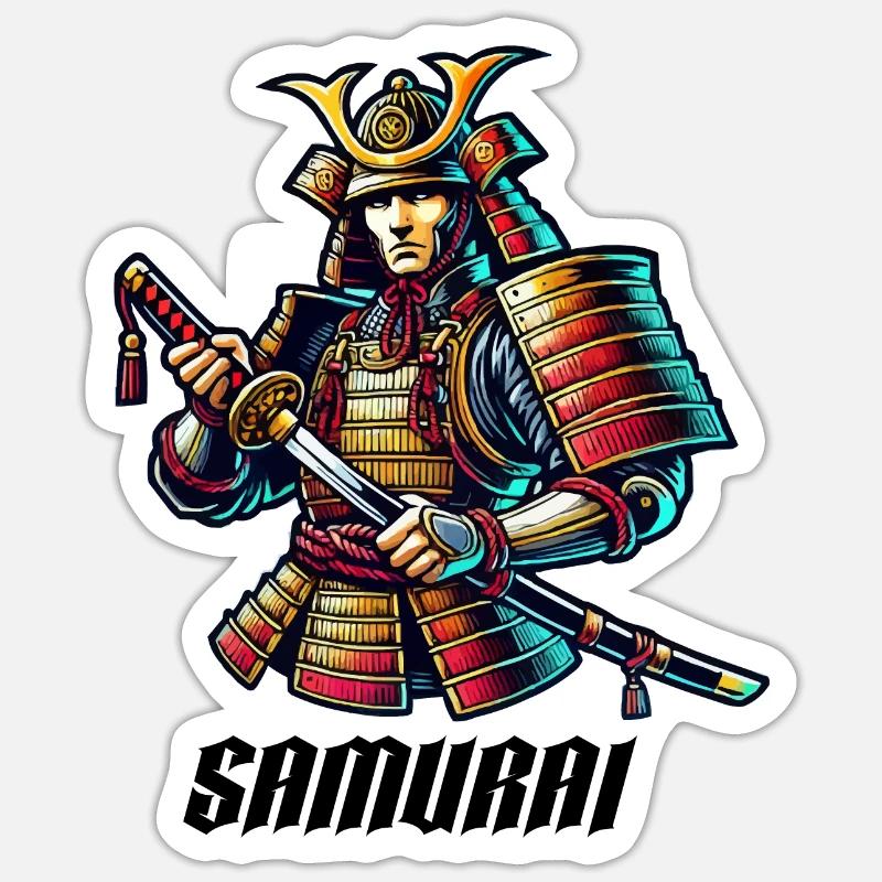 samurai - Sticker size S (10 x 10 cm) - white matte
