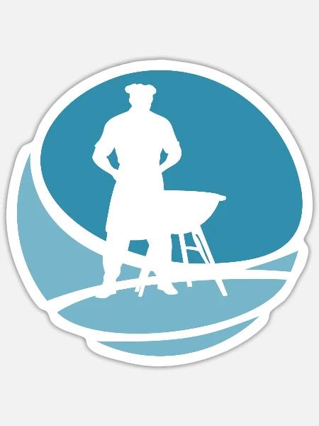 BBQ Grillen Grillsaison - Sticker Größe S (10 x 10 cm) - Mattweiß