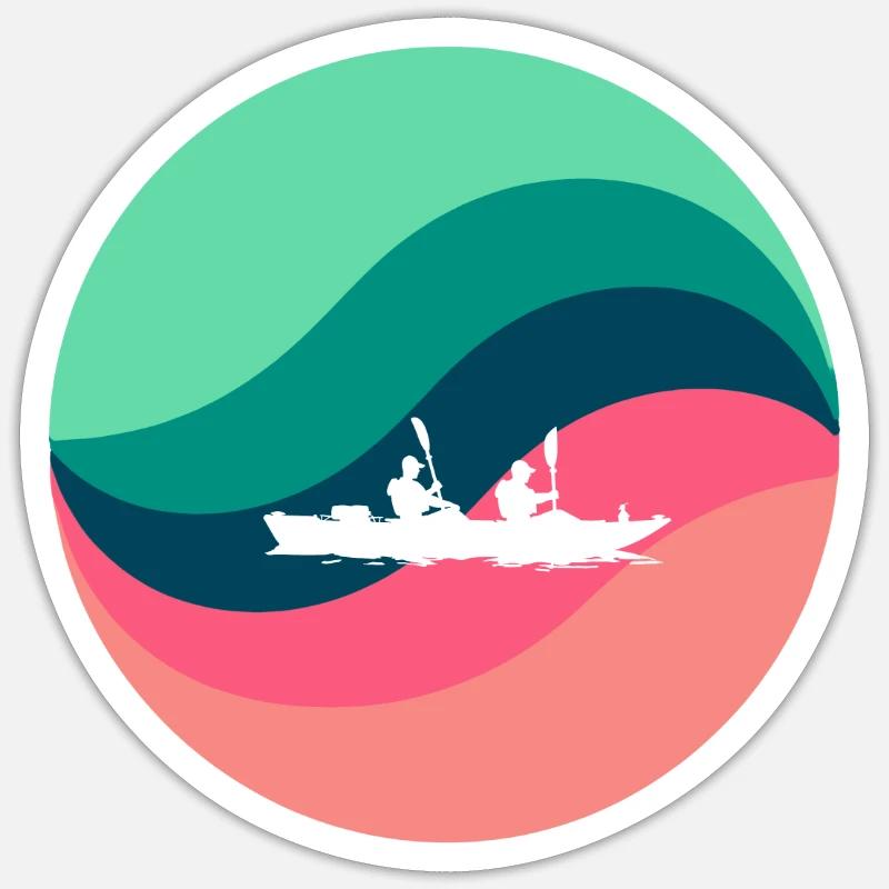 kayaking canoeing whitewater - Sticker size S (10 x 10 cm) - white matte