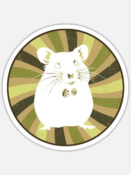 Hamster Meerschweinchen Nagetier - Sticker Größe S (10 x 10 cm) - Mattweiß