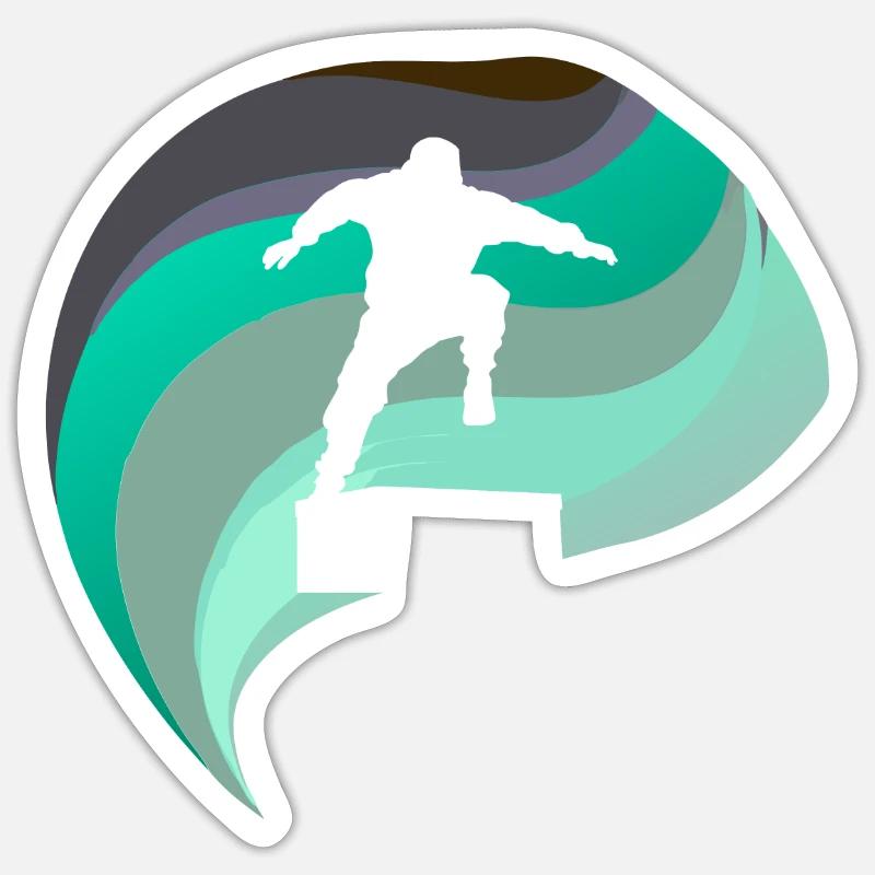 Parkour Hanche - Sticker taille S (10 x 10 cm) - blanc mat