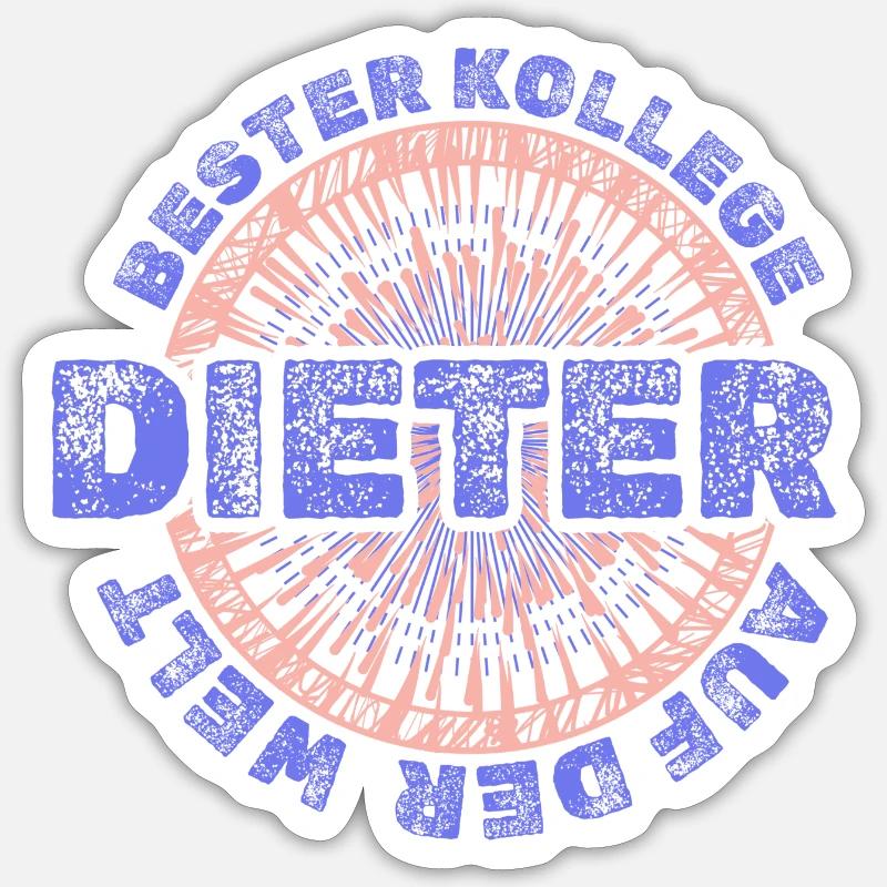 First name Dieter - Sticker size S (10 x 10 cm) - white matte