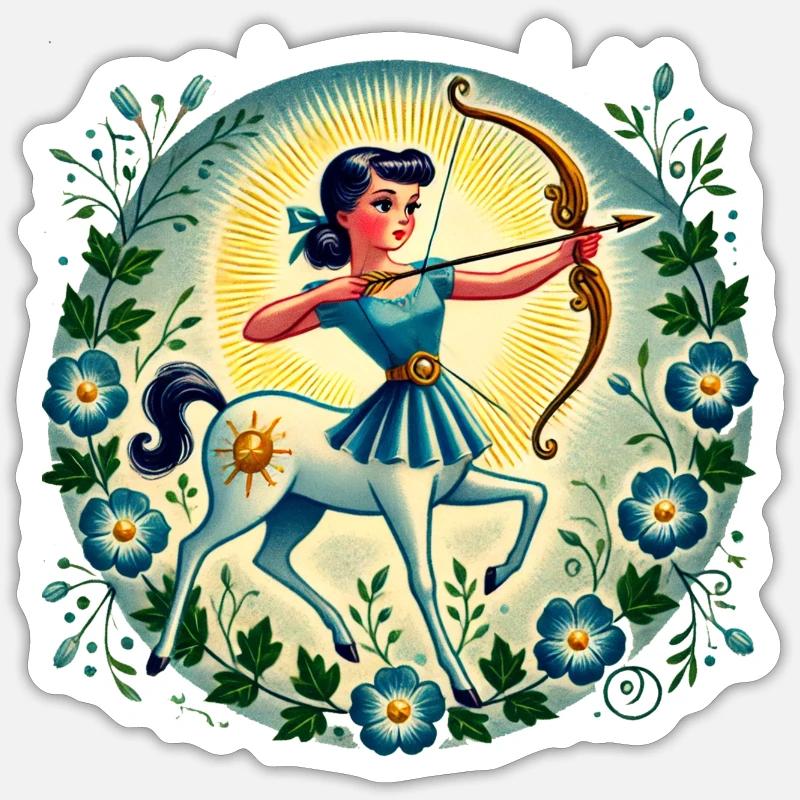 Sagittaire - Sticker taille S (10 x 10 cm) - blanc mat