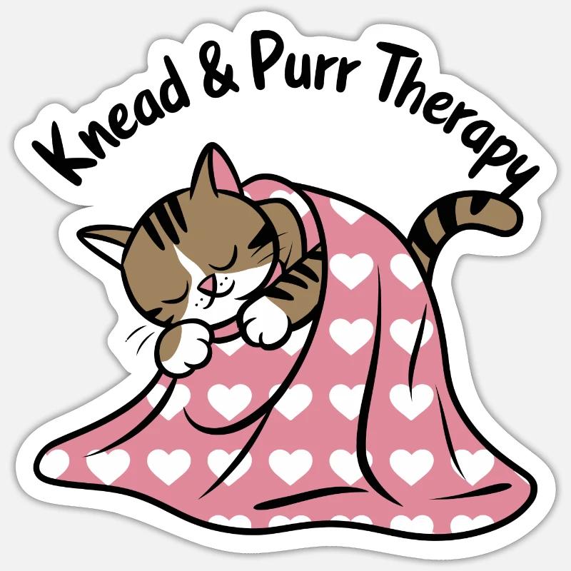 Schnurrendes Nickerchen Unter Herz Decke Sticker Größe S (10 x 10 cm)