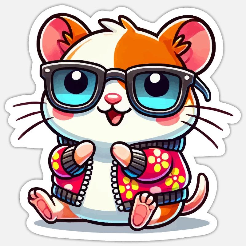 hamster comic cool Sticker Größe S (10 x 10 cm)