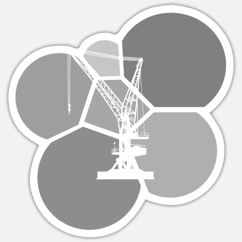 Construction site house construction - Sticker size S (10 x 10 cm) - white matte