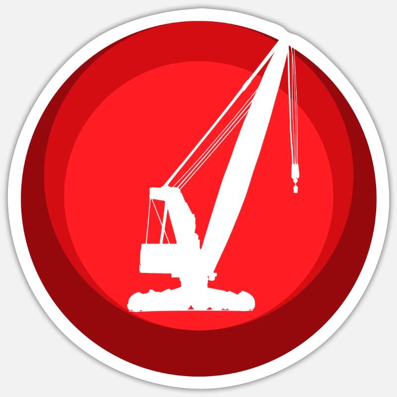Construction site crane operator client Sticker size S (10 x 10 cm)