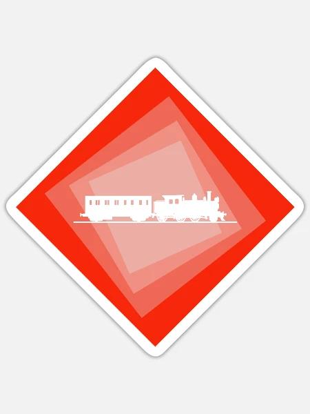 Dampflok Lokomotive - Sticker Größe S (10 x 10 cm) - Mattweiß