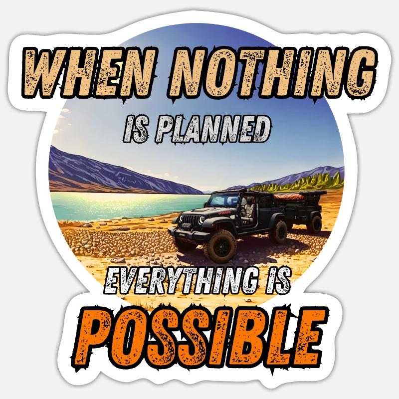 When nothing is planned - Sticker taille S (10 x 10 cm) - blanc mat