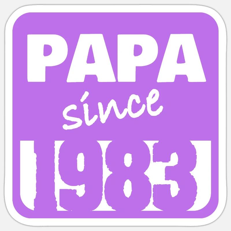 Papa 1983 - Sticker Größe S (10 x 10 cm) - Mattweiß