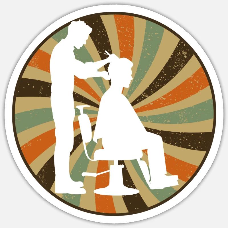 Coiffeur Coiffeur Coiffeur Sticker taille S (10 x 10 cm)