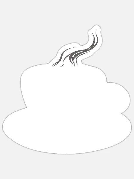 Kaffee im Totenkopf - Sticker Größe S (10 x 10 cm) - Mattweiß