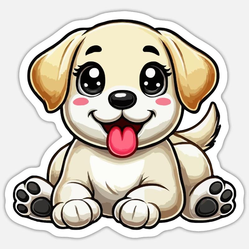 Labrador - Sticker taille S (10 x 10 cm) - blanc mat