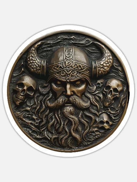 Wotan Odin Allvater God Gott Nordic - Sticker Größe S (10 x 10 cm) - Mattweiß