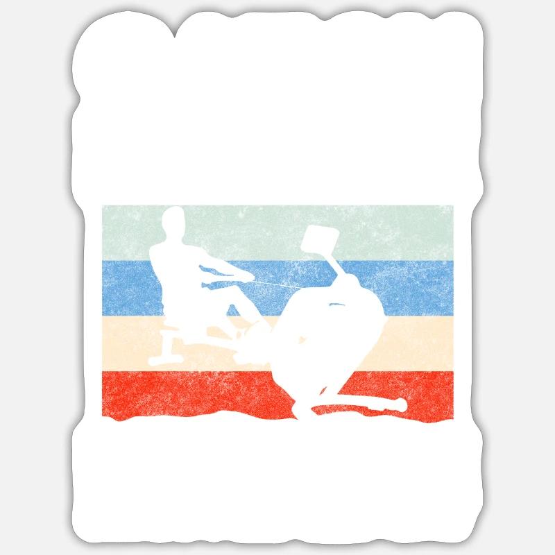 rowing machine Trainer Gym - Sticker size S (10 x 10 cm) - white matte