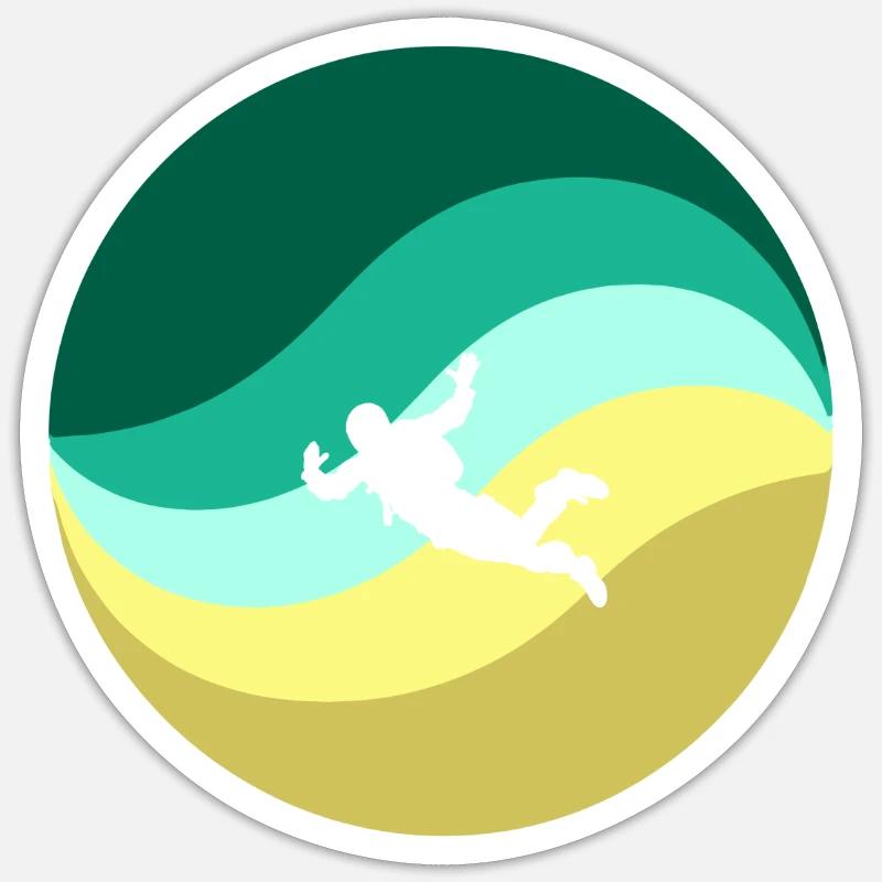 Parachutisme - Sticker taille S (10 x 10 cm) - blanc mat