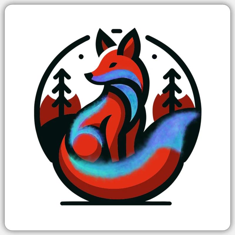 Wandelfuchs - Sticker Größe S (10 x 10 cm) - Mattweiß