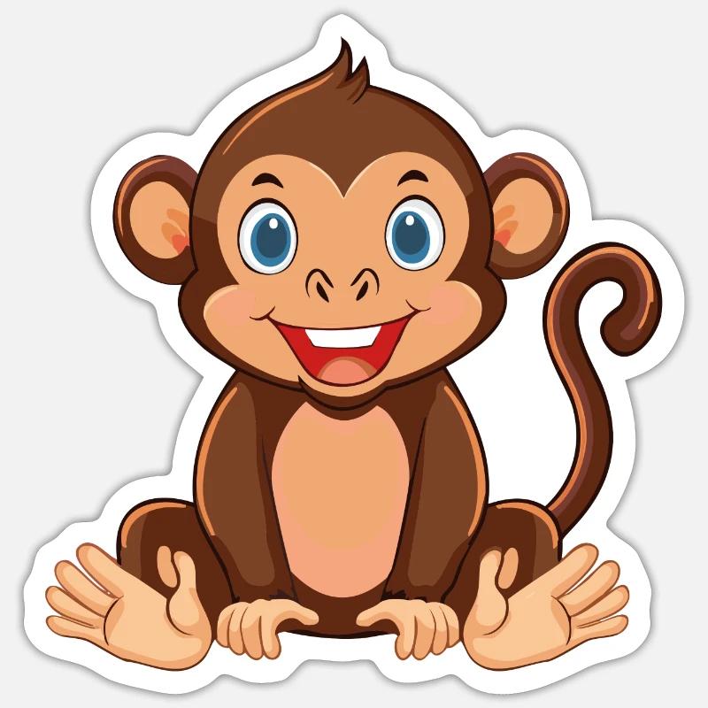 Monkey-strong fun guaranteed! - Sticker size S (10 x 10 cm) - white matte
