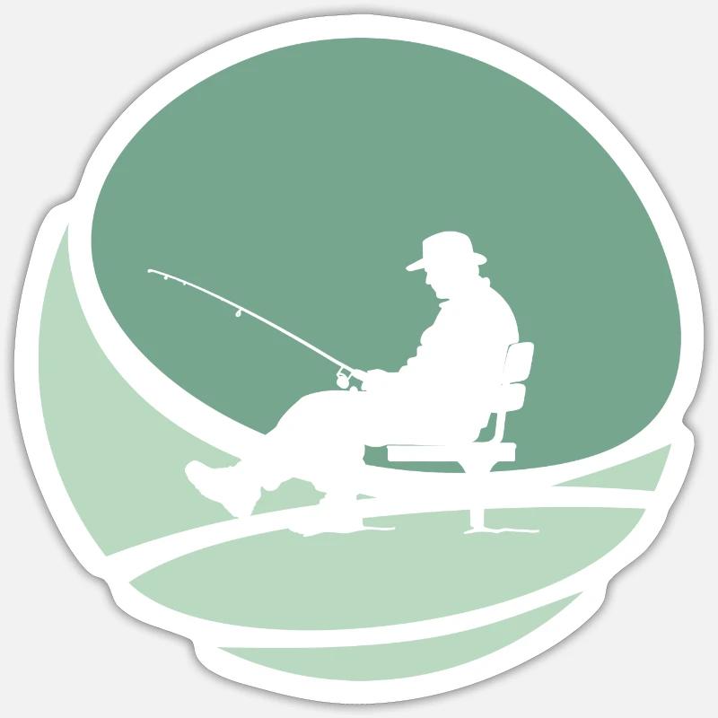 Pêcheur Pêcheur Pêcheur - Sticker taille S (10 x 10 cm) - blanc mat