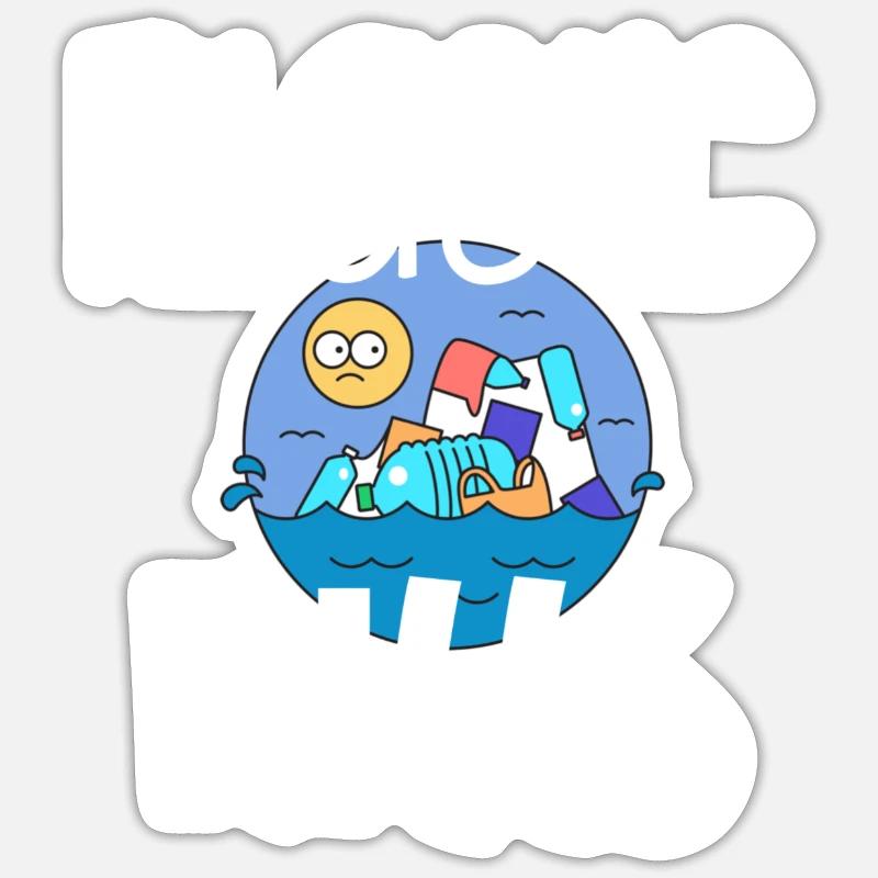 Plastic Kills Environmental Recycling - Sticker size S (10 x 10 cm) - white matte